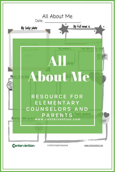 All About Me Worksheet Centervention®